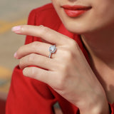 Luminous Square Moissanite Engagement Ring - Radiant Cut Stone in a Sleek Band