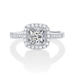 Modern Square-Cut Moissanite Ring - Elegant Design with a Brilliant Center Stone