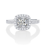 Modern Square-Cut Moissanite Ring - Elegant Design with a Brilliant Center Stone