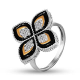 Sterling Silver Ring - Solid Gold over Silver Everyday Chic Design - Olivia Star Jewelry 1608R