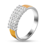 Sterling Silver Ring - Solid Gold over Silver with White Cubic Zirconia - Olivia Star Jewelry 1954R