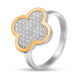 Sterling Silver Ring - Solid Gold over Silver with White Cubic Zirconia - Olivia Star Jewelry 1993R