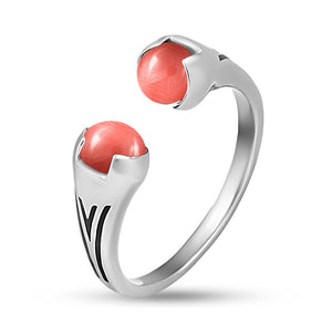 Sterling Silver Ring Merida Coral, sterling silver