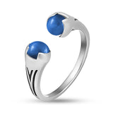 925 Sterling Silver Ring - Merida Design with Blue Ulexite Stone - Olivia Star Jewelry 765R