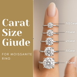 Anillo de compromiso de moissanita para mujer | Plata de ley 925 con baño de oro de 18 quilates | Diseño princesa