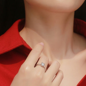 Moissanite Engagement Ring Pure Love, sterling silver, view 2