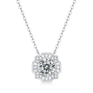 Moissanite Pendant Necklace Stars, sterling silver