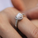 Heart-Shaped Moissanite Ring - Sparkling Center Stone in a Polished Metal Band