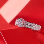 Moissanite lab grown Diamond Engagement Ring for women 18k White Gold Plated S925 Sterling Silver-2