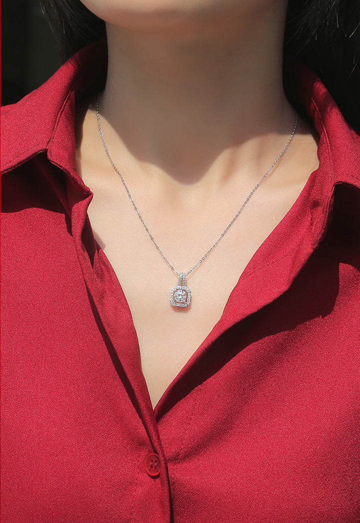 Moissanite Pendant Necklace | Obsession | Sterling Silver