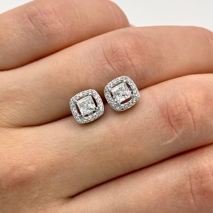 Sophisticated Square Moissanite Earrings - Minimalist Design with Timeless Appeal