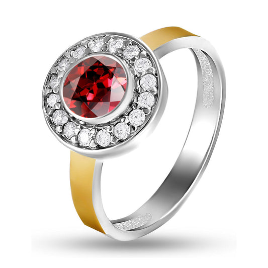 Cubic Zirconia Ring | Gold Stackable | Sterling Silver