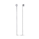 Refined 925 Silver Earrings with White CZ Stones 1164E