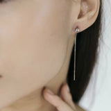 Refined 925 Silver Earrings with White CZ Stones 1164E