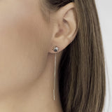 Classic Silver Earrings with Sparkling CZ Accents 1171E