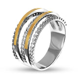 Two-Tone Sterling Silver & Gold Stackable Ring for Women 1183R