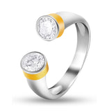 Two-Tone Sterling Silver & Gold Stackable Ring for Women 1184R