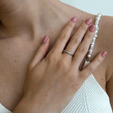 Minimalist Sterling Silver Ring with Sparkling Zirconia 1190R