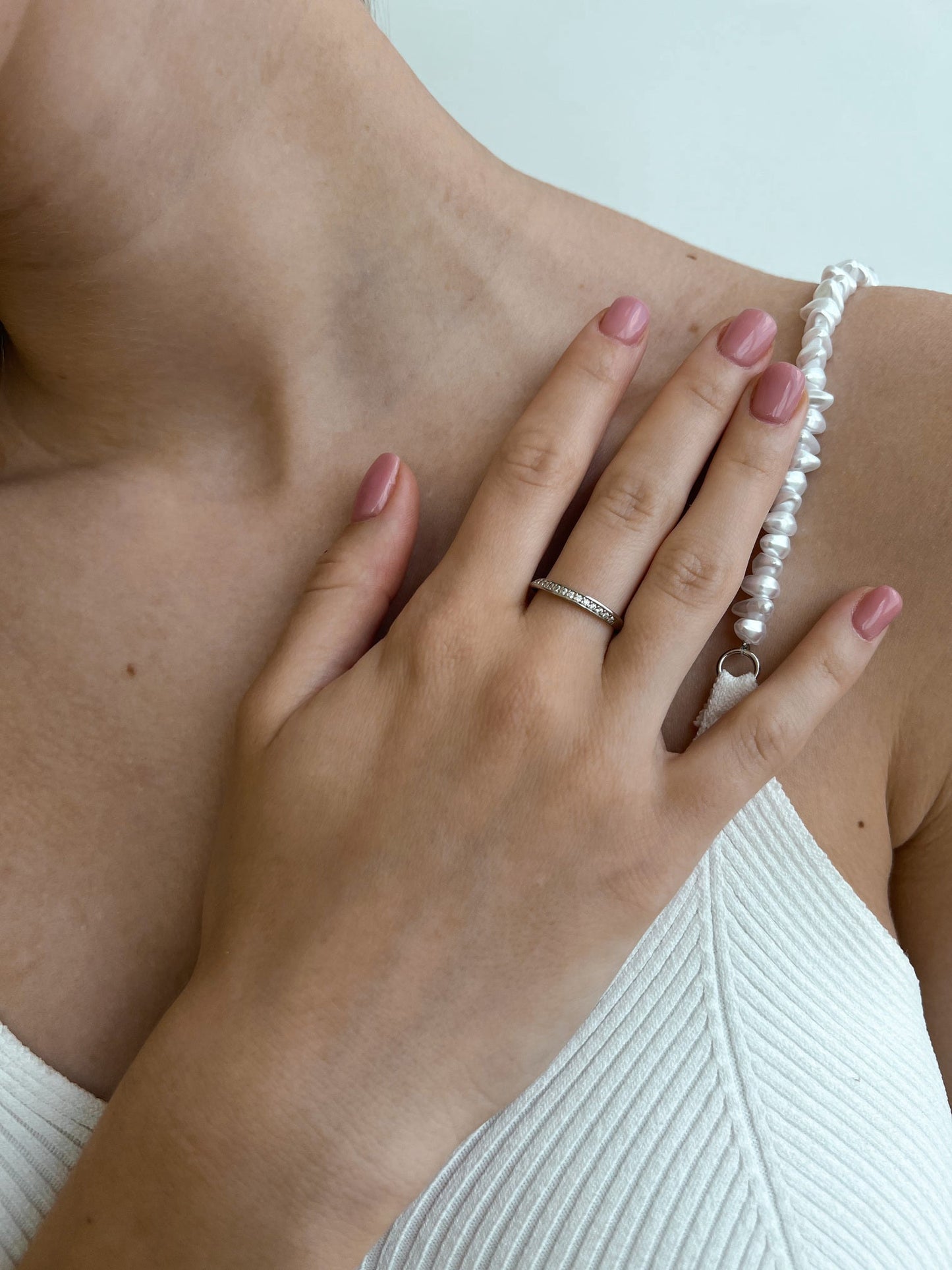 Cubic Zirconia Ring | Minimalist | Sterling Silver