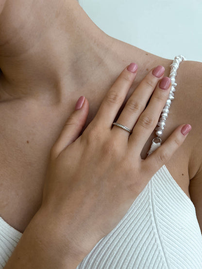 Cubic Zirconia Ring | Minimalist | Sterling Silver