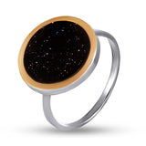 Two-Tone Sterling Silver & Gold Stackable Ring for Women with Night of Cairo 1226/2R