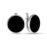 Simple Silver Earrings with Onyx Accent 1226/1E