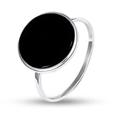 Modern Minimalist Silver Ring with Black Onyx 1226/1R
