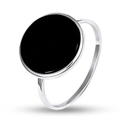 Black Onyx Ring | Modern Minimalist | Sterling Silver