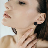 Simple Silver Earrings with Onyx Accent 1226/1E