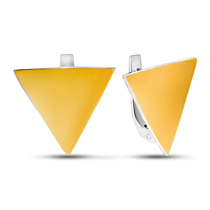 14K Gold Bonded Huggie Earrings Golden Triangle, sterling silver