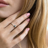 Sterling Silver Ring with Black Cubic Zirconia 1275R