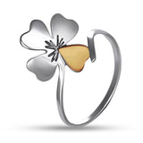 Two-Tone Sterling Silver & Gold Stackable Ring for Women 1376R
