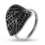 Sterling Silver Ring with Black Enamel 1384R