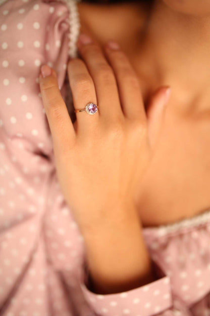 Topaz Ring | Halo | Sterling Silver
