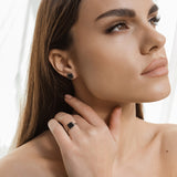 Pendientes de moissanita para mujer | Plata de ley 925 con baño de oro de 18 quilates | Diseño conmovedor
