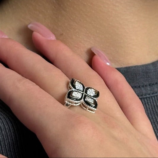 14K Gold Bonded Ring Silver Everyday Chic, sterling silver, worn on hand