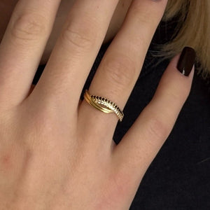 14K Gold Plated Ring Slim, sterling silver, worn on hand