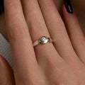 14K Gold Bonded Ring | Golden Halo Bezel | Sterling Silver