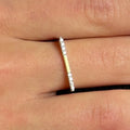 Anillo de Oro 14K Adherido | Gold Bar Stacker | Plata 925