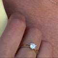 14K Gold Bonded Ring | Six-Prong Solitaire | Sterling Silver