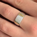 14K Gold Bonded Ring | Pavé Panel | Sterling Silver