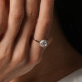 Anillo de Oro 14K Adherido | Crown Halo | Plata 925