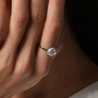 14K Gold Bonded Ring Crown Halo, sterling silver, worn on hand
