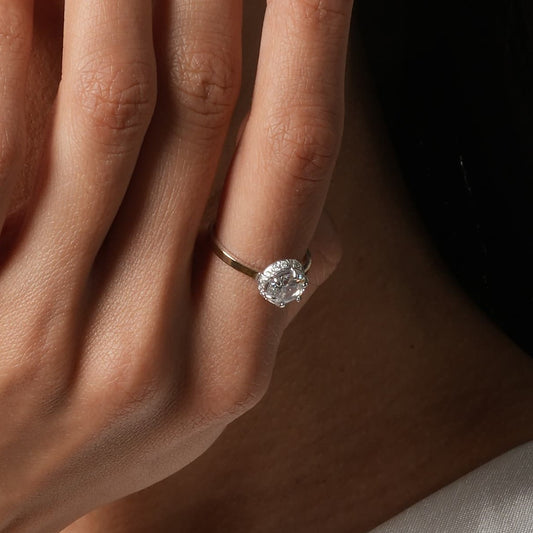 14K Gold Bonded Ring Crown Halo, sterling silver, worn on hand