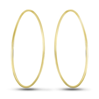 14K Gold Plated Hoop Earrings | Slim Gold Hoops | Sterling Silver