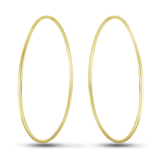 14K Gold Plated Hoop Earrings | Minimalist | Sterling Silver