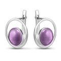 Sterling Silver Earrings | Violet Ulexite Stone
