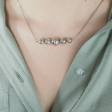 925 Sterling Silver Necklace - Beaded Bar Modern Design - Olivia Star Jewelry 1565N