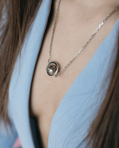 Sterling Silver Necklace | Single Bead Minimalist