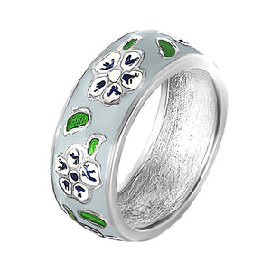 Enamel Ring Stylish, sterling silver